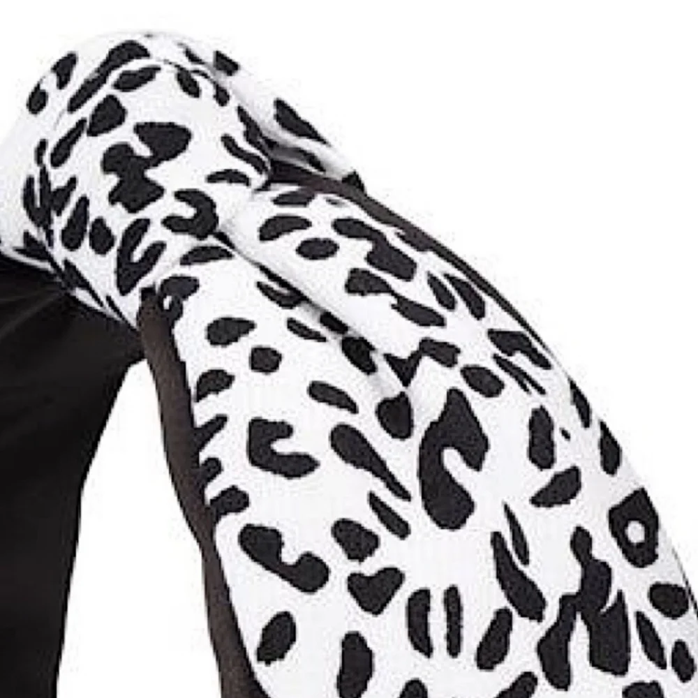 LAST ONE! Darling Black and White Leopard Print Headband w/Adorable Top Knot - Picture 3 of 8